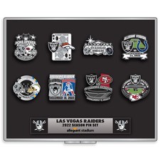 Las Vegas RAIDERS 2022 Official GameDay Framed 8 PIN Set MINT