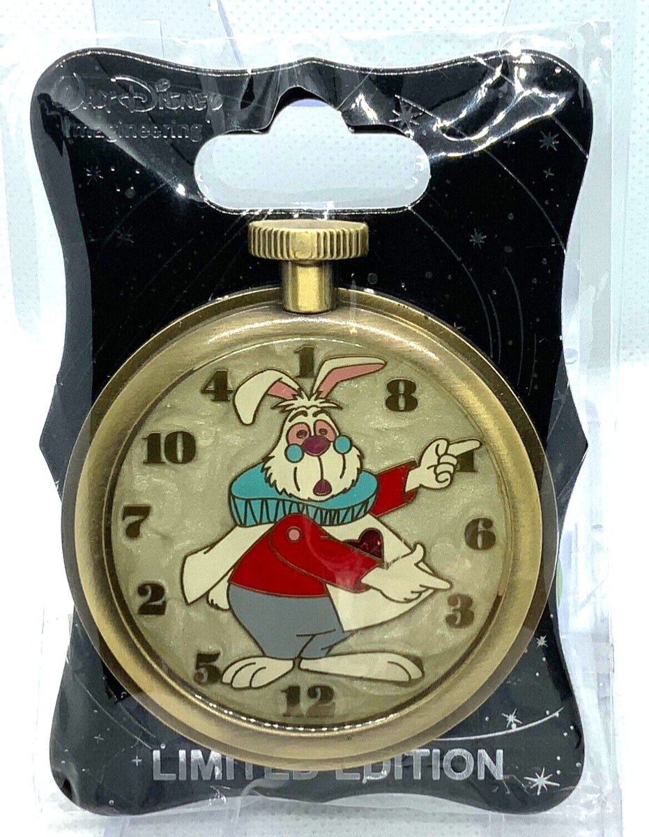 Disney WDI 2016 Alice in Wonderland White Rabbit Clock LE 250 pin