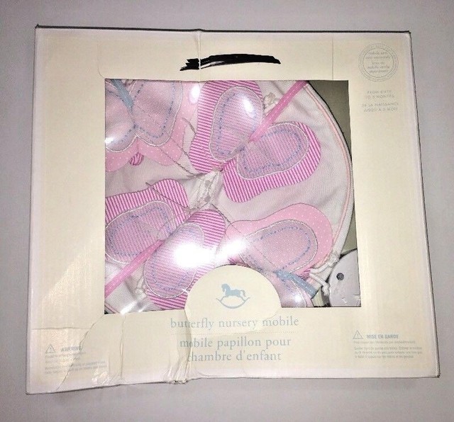 Pottery Barn Kids Pink Butterfly Nursery Mobil Musical Arm Not
