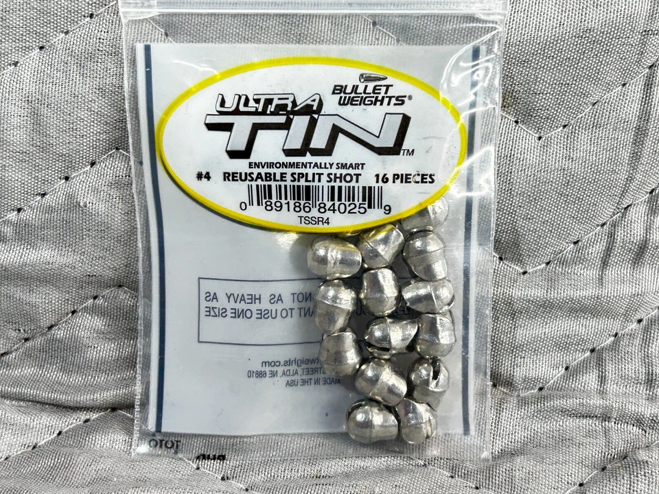 Paquete de 6 TSSR4 Ultra TIN #4 reutilizables Split Shot paquete de 16 por paquete Foto 2 de 2
