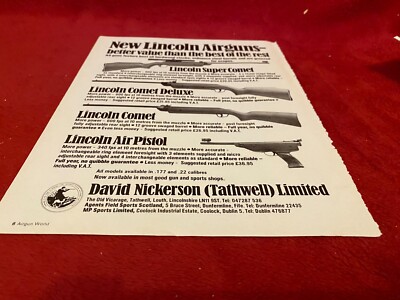 PGUN6 ADVERT 11X8 LINCOLN COMET AIR GUNS