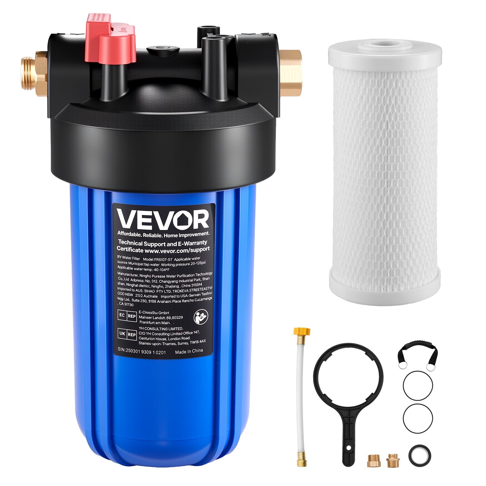 RV Water Filtration System,Drinking Water Filter System with Replaceable Cartr
