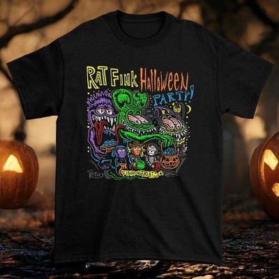 Ed Roth Rat Fink Halloween Party Black All Size Shirt  21D722