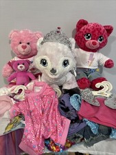BUILD A BEAR WORKSHOP BUNDLE- 2 Teddy Bear  1 Fox With Clothes And Accessories