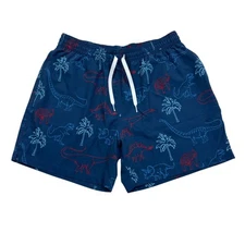 Chubbies Men's 5.5” Swim Trunks Dinosaur Mesh Lined Drawstring Size L Blue Red