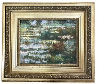 Claude Monet 1840- 1926  Hand signed Oil On Canvas Style Of  Amazing Painting