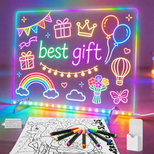 Led Note Board with Colors,16''Drawing Tablet,6 Modes  8 Colors Light up Drawin