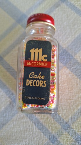 Vintage Jar McCormick Cake Decors Assorted Nonpareils