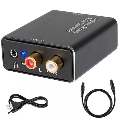 1 PC Digital Fiber Optical Coaxial To Analog 3.5mm Audio L/R Converter Adapter