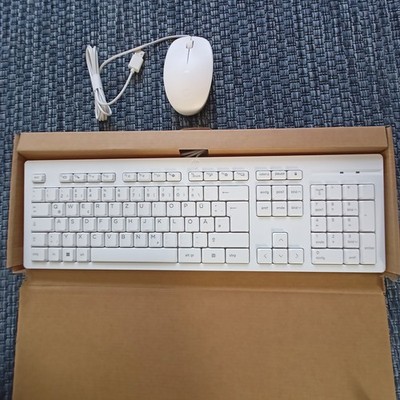 HP 125 wired keyboard and mouse white Nagelneu