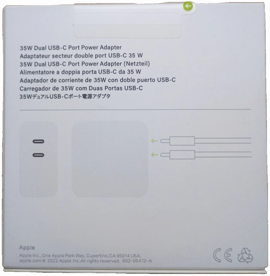 Apple 35W Dual USB-C Power Adapter - Image 2 of 2