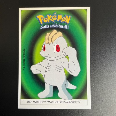 #66 Machollo 66 Dunkin Boomer Sticker Pokemon Karte Jahr 2000  Vintage