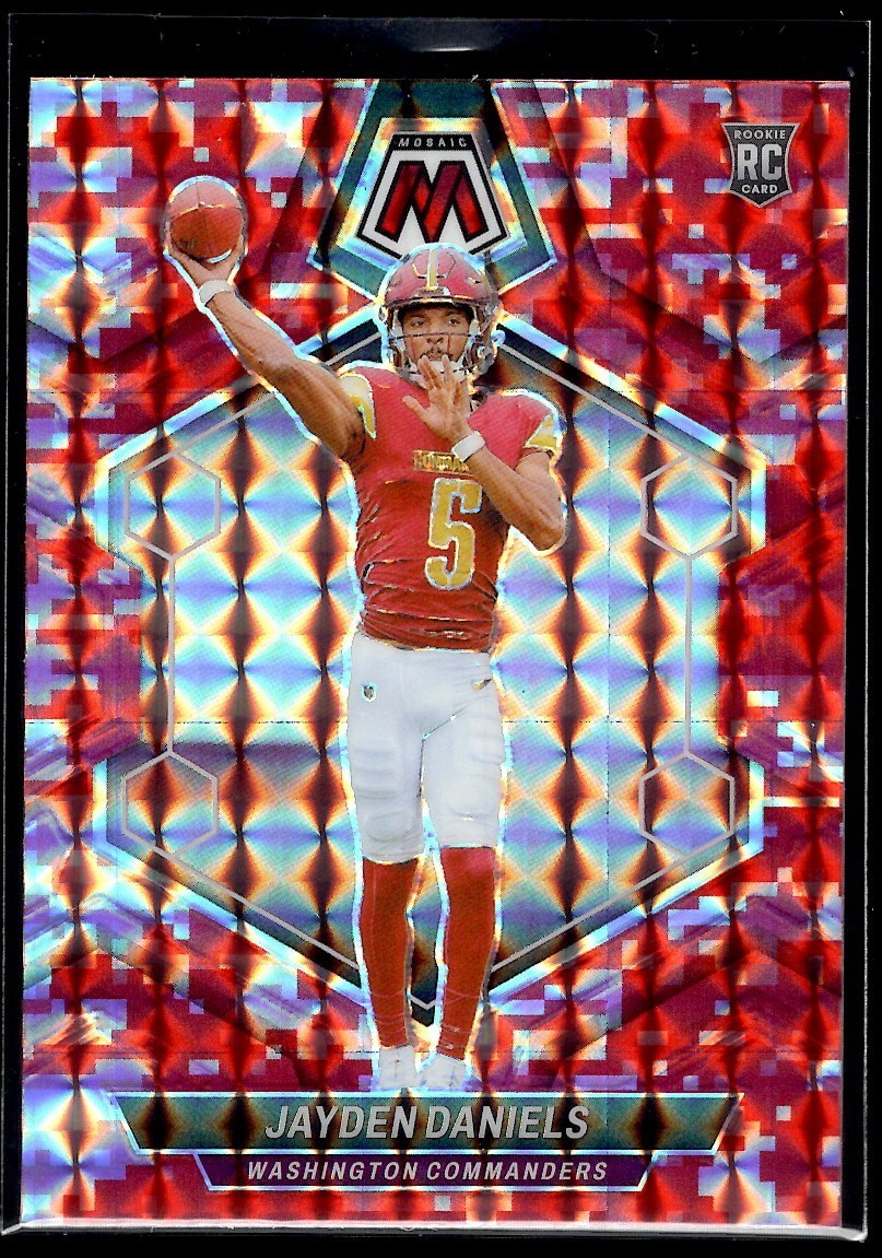 2024 Panini Mosaic - Rookies Jayden Daniels #302 Red Camo Mosaic Prizm (RC)