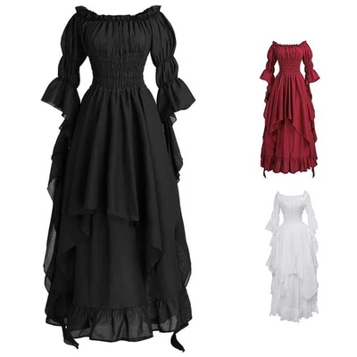 Vintage Damen Maxikleid Wischlänge Mittelalter Renaissance Korsett Design - Bild 1 von 4