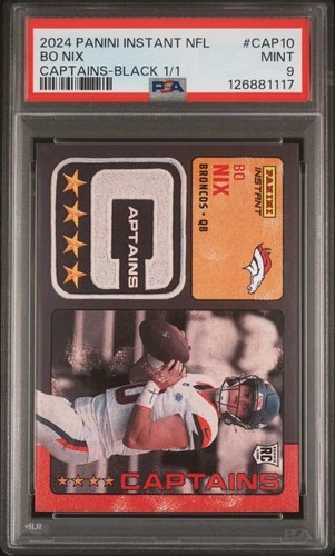 2024 PANINI INSTANT NFL CAPTAINS BLACK 1/1 #CAP10 BO NIX ROOKIE RC 1/1 PSA 9