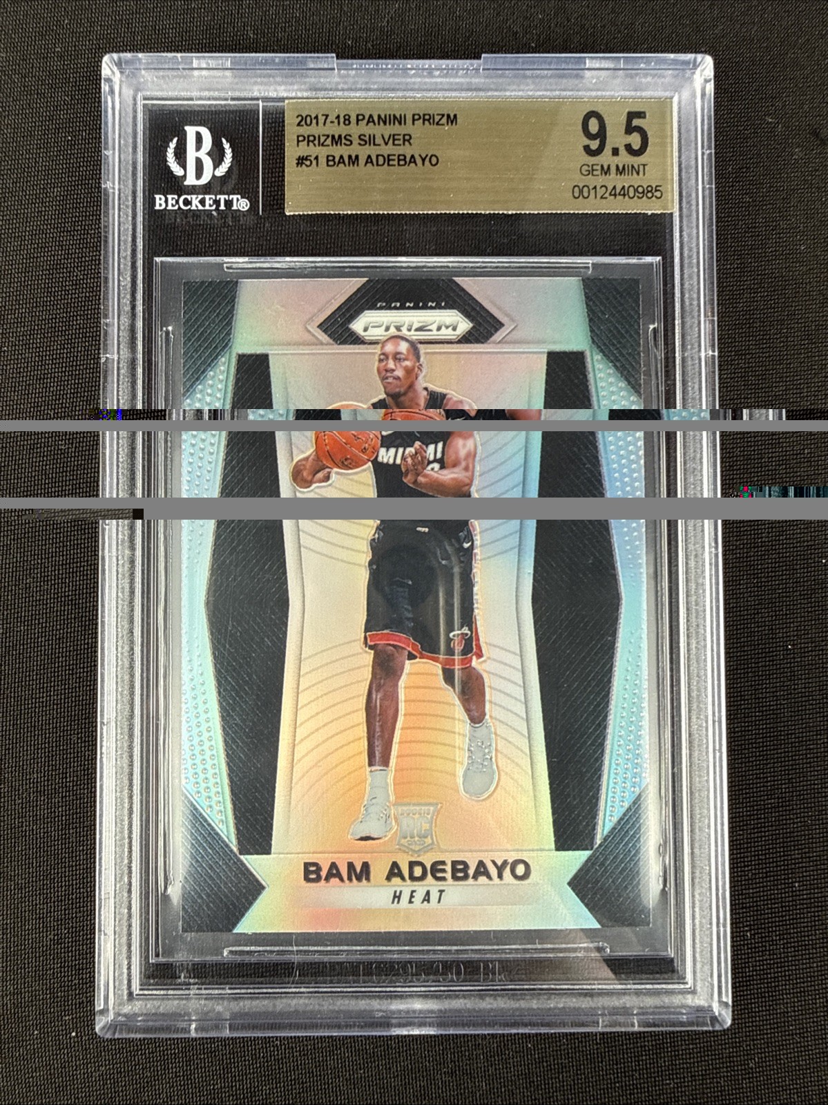 Bam Adebayo Rookie Card RC 2017-18 Panini Prizm Silver Prizm #51 BGS 9.5