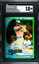 2010 TOPPS CHROME MIKE STANTON GREEN REFRACTOR WRAPPER REDEMPTION RC /599 SGC 10
