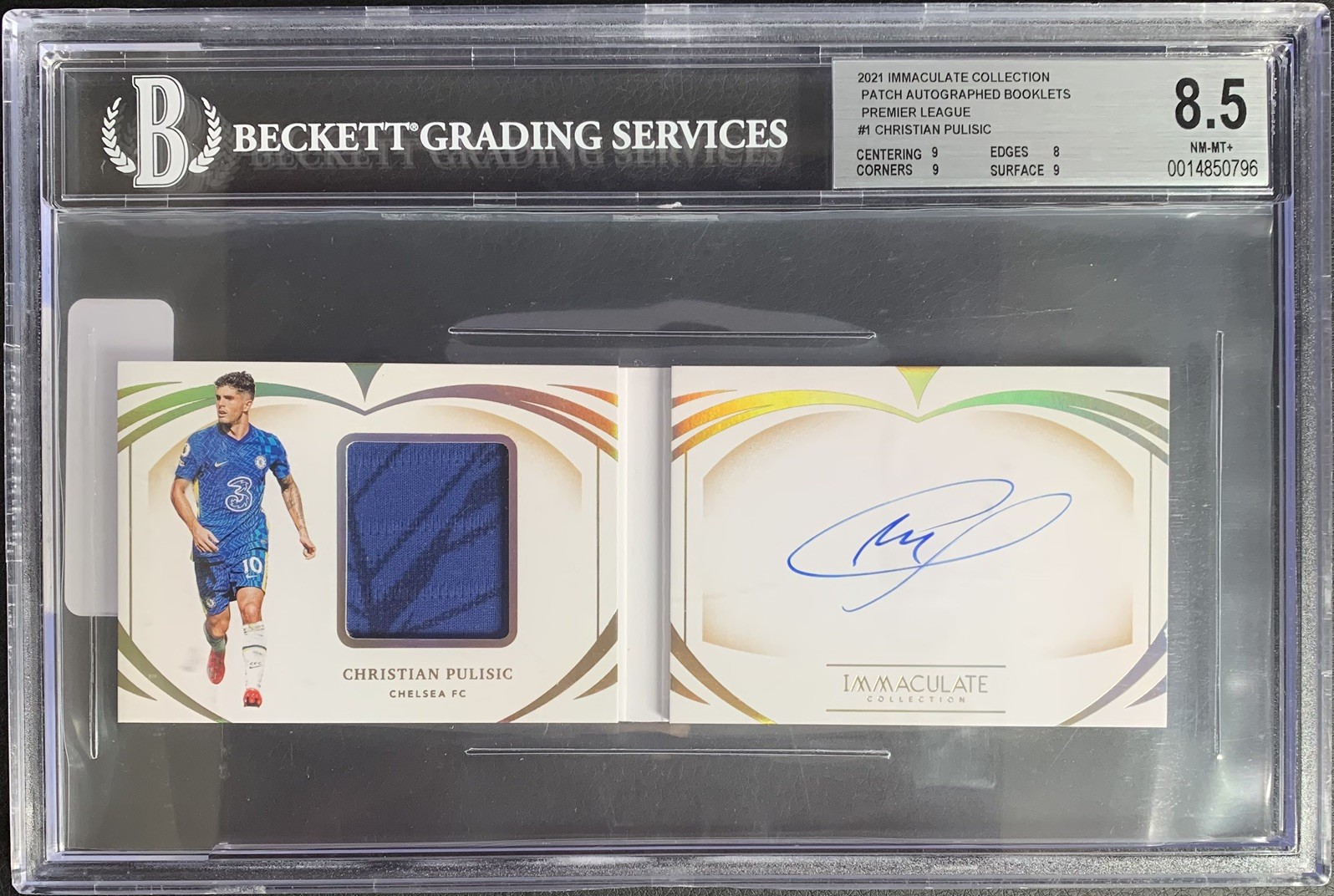 2021 Panini Immaculate Christian Pulisic Match Worn Patch On Card Auto Book /99
