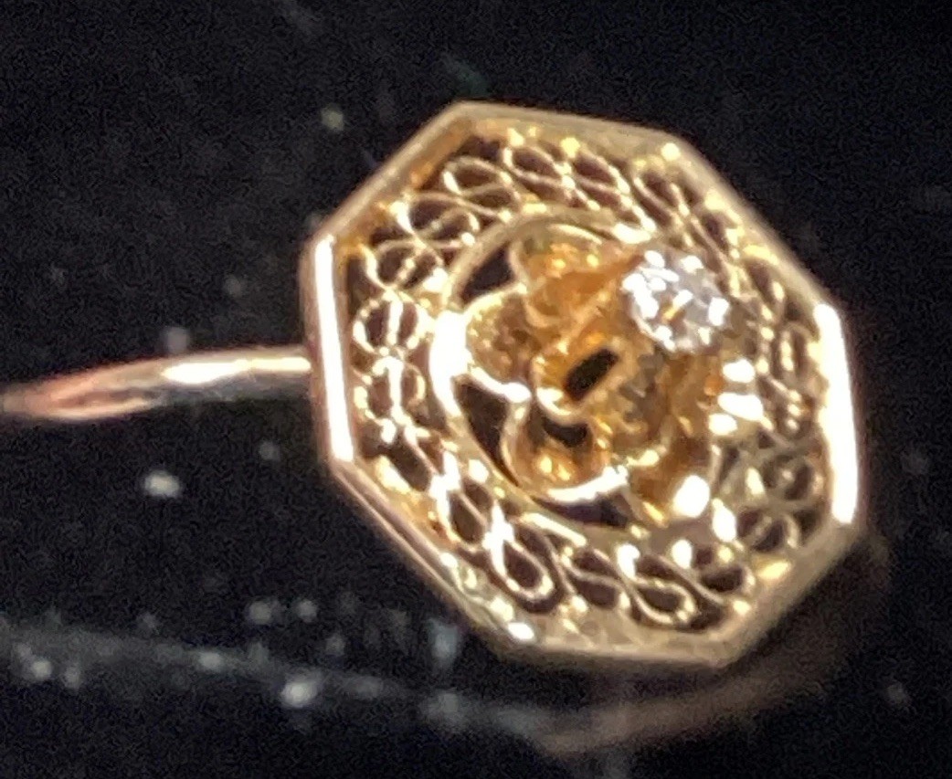 Antique Victorian Conversion Ring Diamond 10K  Y … - image 8