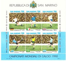 1990 Foglietto San Marino Mondiali Calcio Bf 44 MNH Integro