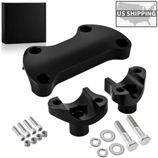 Black 2 Riser 1.25 Handlebar Clamp For Harley...