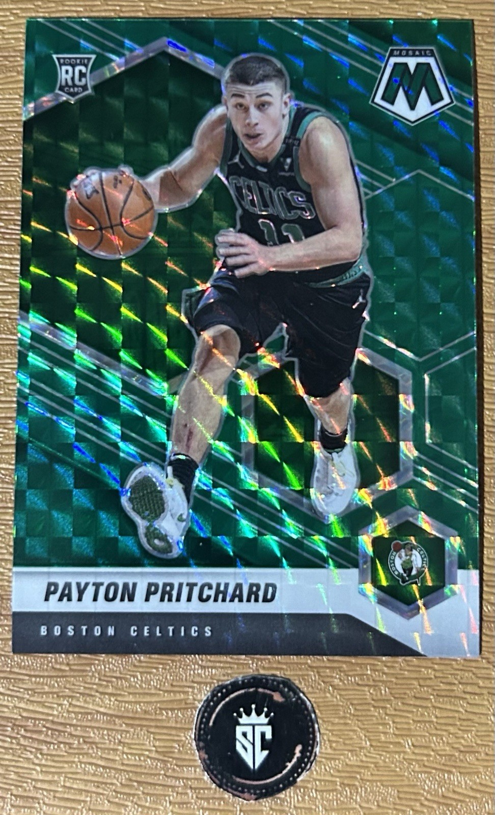 Payton Pritchard 2020-21 Panini Mosaic Green Mosaic Prizm Rookie #210 Celtics