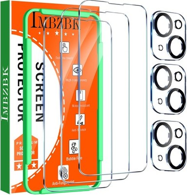 iPhone 14 & 13 Screen Protector & Camera Lens Protector 9H Tempered Glass 3 Pack