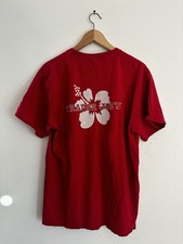 Trader Joe's Employee Red T-Shirt With Hibiscus Logo Size L