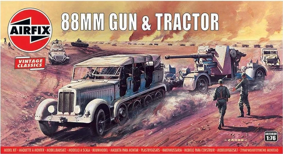 AIRFIX 1/76 VINTAGE CLASSIC: 88MM FLAK GUN E TRACTOR - Immagine 2 di 2