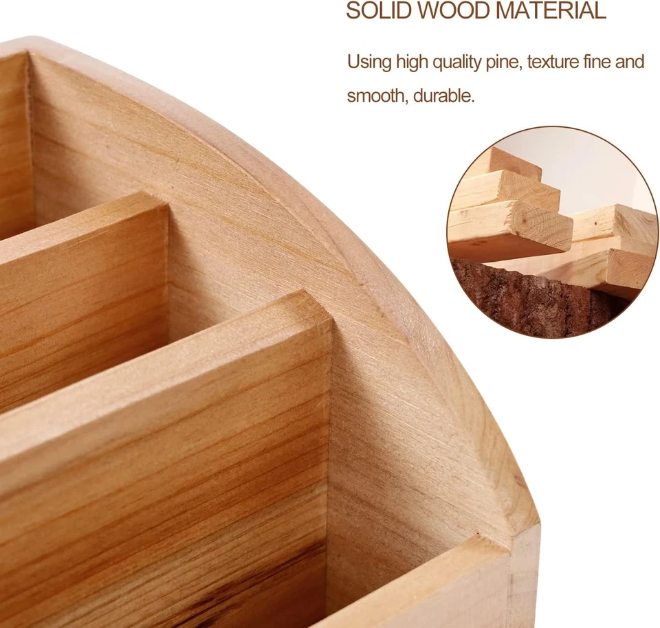 Vintage Wooden Mail Sorter Rustic Wood Desk Organizer with 3 Compartment Wood Ca - Image 4 of 4