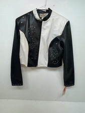 New Women&rsquo;s Black White 1849 Authentic Ranchwear Western Show Jacket L 3B-102