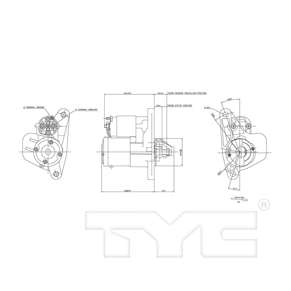Motor de arranque TYC 1-17982 para 07-17 City Express Cube Juke NV200 Sentra Versa Foto 4 de 4