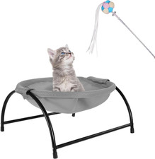Elevated Cat Bed, Free-Standing Cat Hammock Bed, Pet Bed with Metal Frame for In