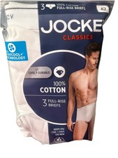 Jockey Men's Underwear Classic Full Rise Brief 3 Large XL Diamond White NIP