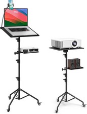 Portable Projector Tripod Stand With Wheels Adjustable Height And Phone Holder