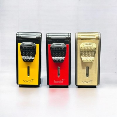 Scorch Torch 61816 Double Jet Flame Metal Lighter w/ Cutter & Punch   Heavy Duty