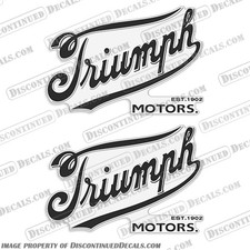 Fits Triumph Motorcycle Decal 1902 Fuel Tank Sticker - Set of 2 Any Color 