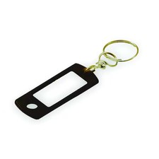 Lucky Line 16820 Key Tag, Black, Plastic, Clear Plastic Insert, - 50 Pk