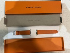 Hermes Apple Watch leather Band Orange 45mm 100 Authentic