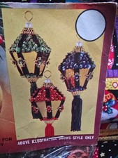 Walco CHRISTMAS LANTERN Sequin Bead Christmas Ornament Kit Vintage Make 3 Tassel