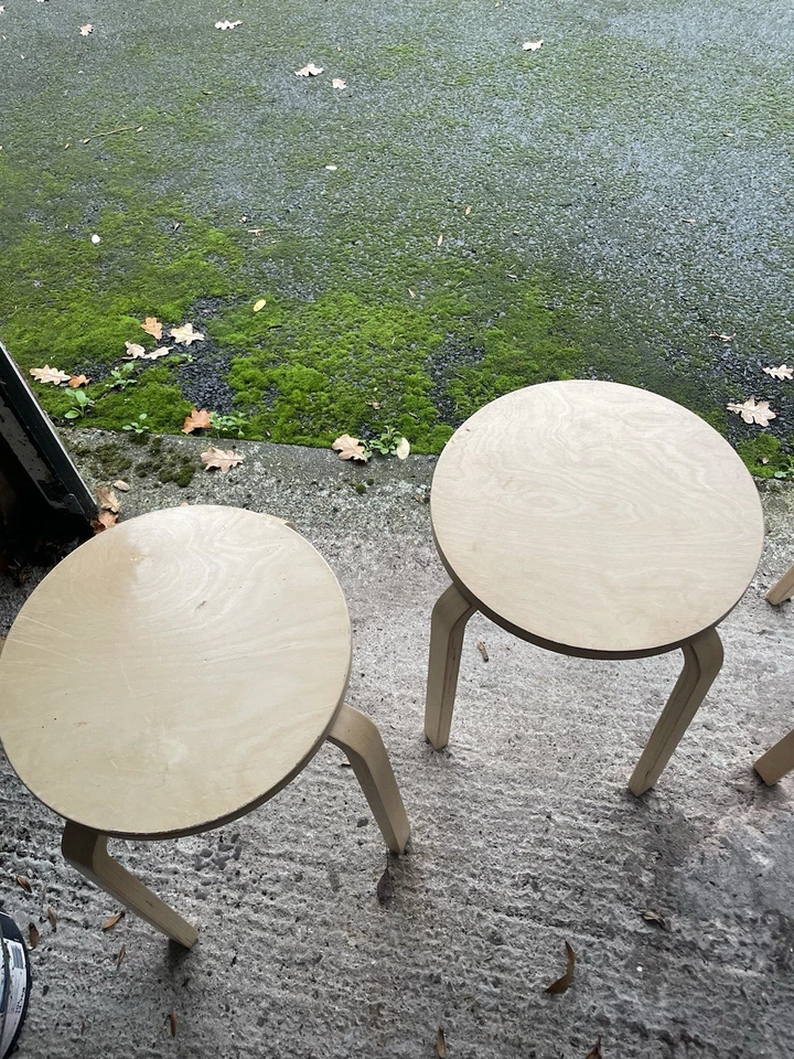 Vintage Ikea Frosta Stacking Stools Set of 3 Mid Century Modern - Image 2 of 4