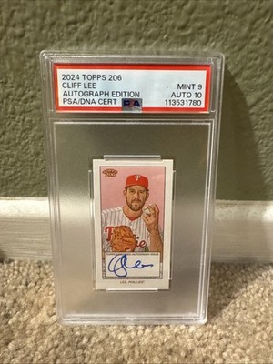 PSA Dual Auto 9/10 2024 Topps t206 Cliff Lee Autograph