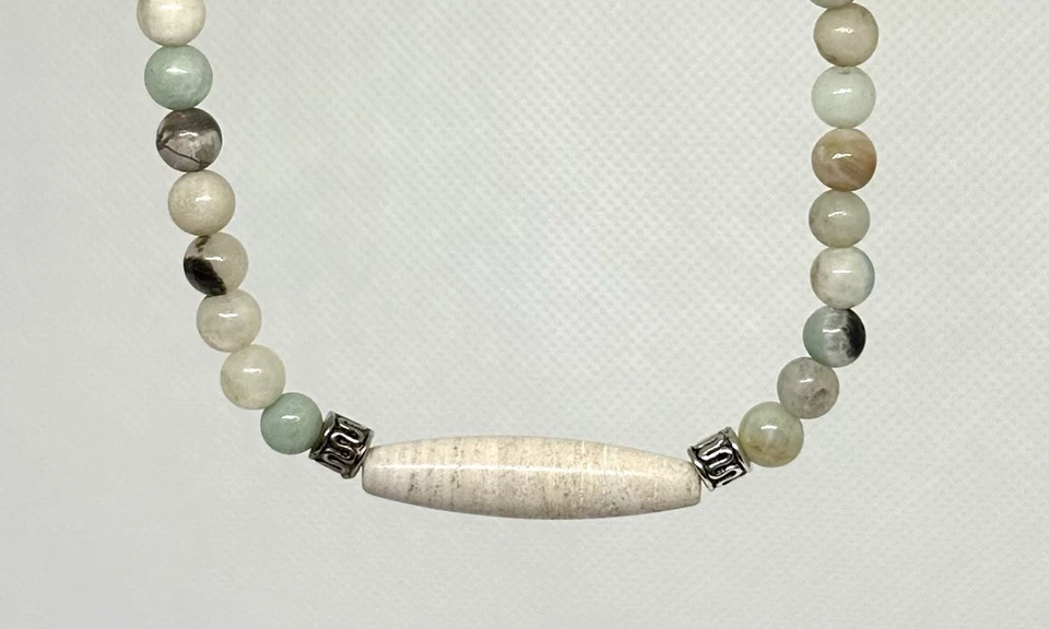 Nuevo collar para hombre estilo amazonita piedra preciosa verde mármol piedra Foto 4 de 4