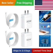 30W USB C i Phone 17 16 15 Charger Fast Charging, 2PACK Wall Charger for iPho...