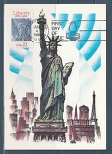 e com carte émissions communes le timbre  USA  statue de la Liberté 1986