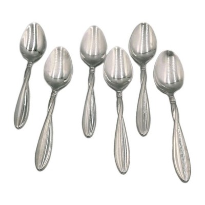 6 Oneida Stainless Steel Teaspoons 18/10 Discontinued Flatware Nuance 