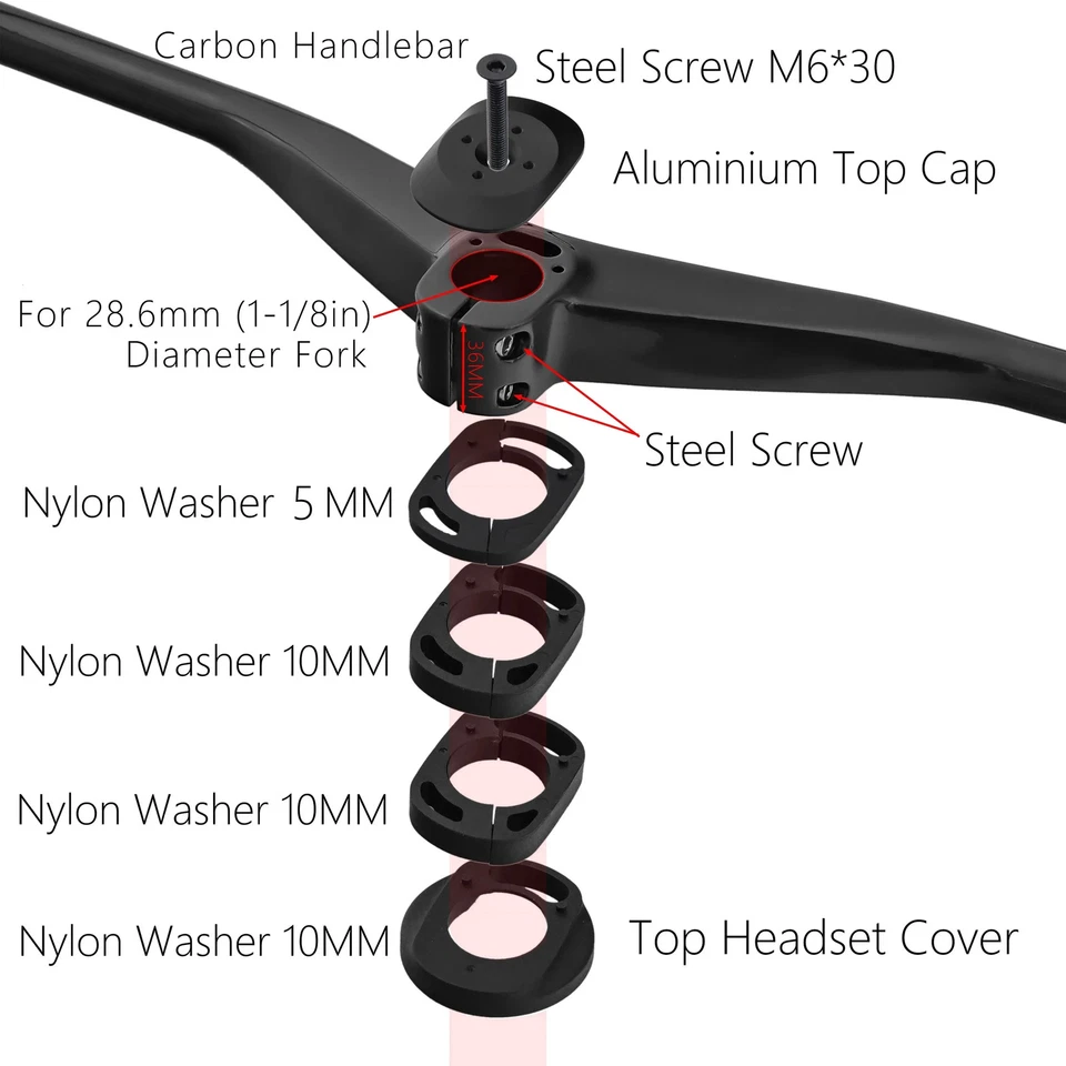 MTB Carbon Internal Cable Integrated Handlebar MTB XC Marathon 65/85/105* 780mm - Image 2 of 4