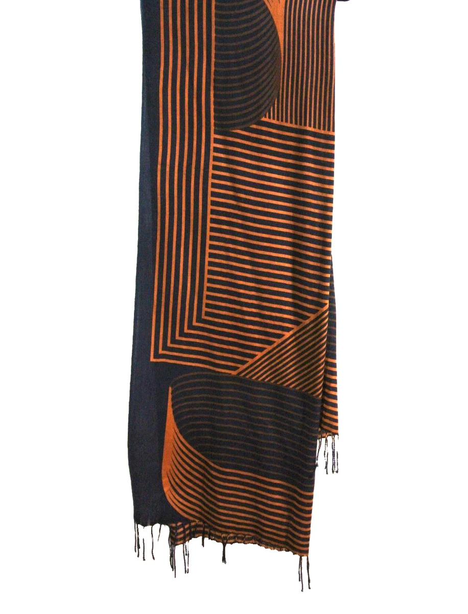 Bufanda Grande De Mujer Con Estampado De Búhos - Chal Naranja Suave Y Ligero 180x100 Cm, Perfecta Para Looks Elegantes