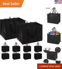 Set of 10 Extra Large Reusable Grocery Bags - Durable Foldable Shopping Totes