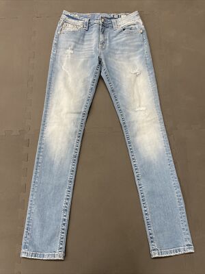 Miss Me sz 26 Boyfriend Ankle Distressed Stretch Denim Jeans FS Bnfts Charity